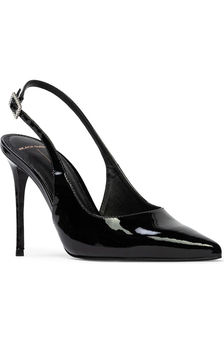 BLACK SUEDE STUDIO Alloy Slingback Pointed Toe Pump, Main, color,
