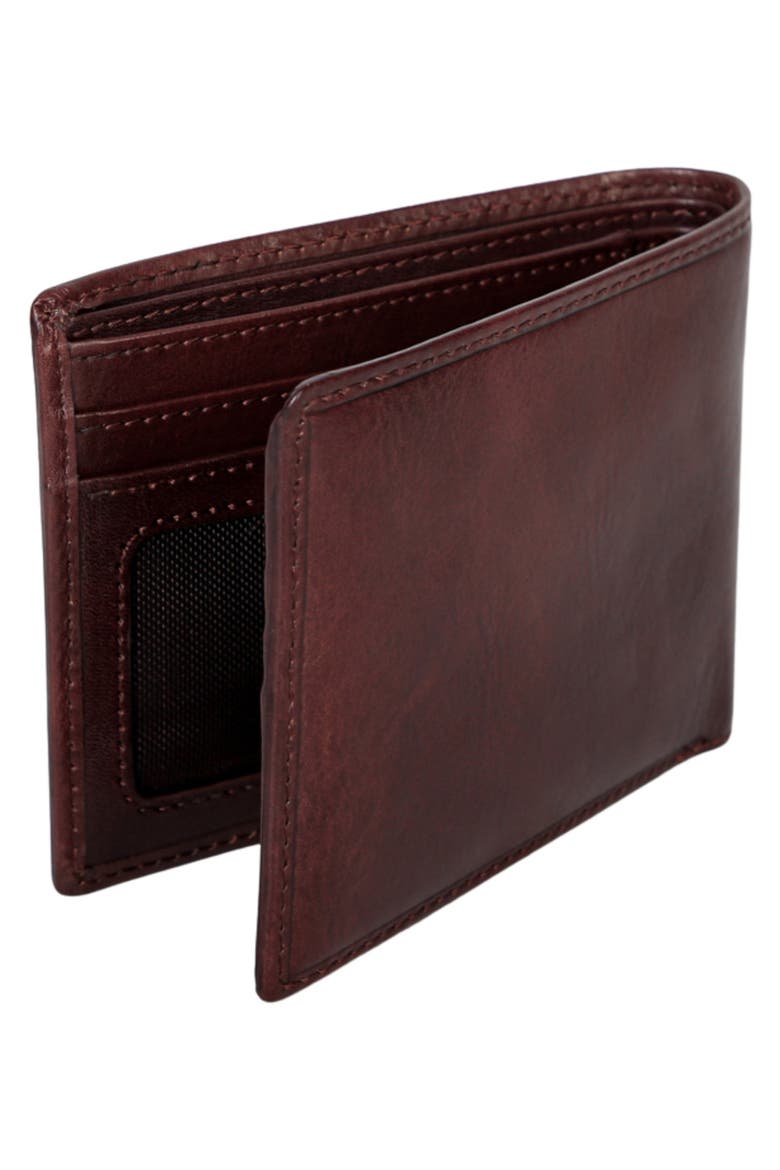 RFID Secure Leather Bifold Wallet, Alternate, color, BROWN