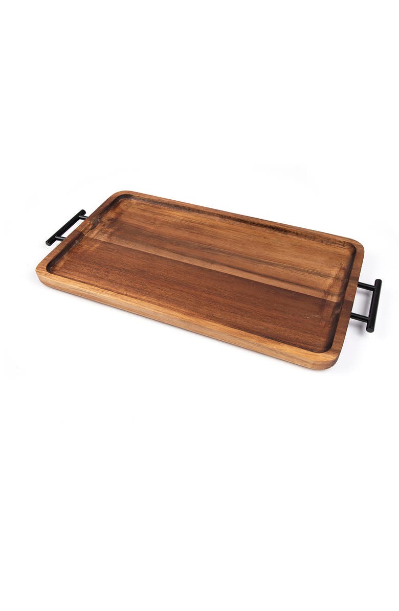 BOMBAY Acacia Wooden Serving Tray with Handles, Main, color,