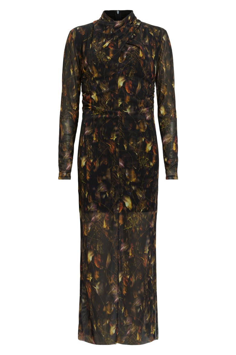 Tia Long Sleeve Mesh Dress, Alternate, color, KATERI HAZEL BROWN