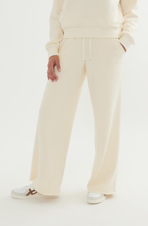 Anytime Wide Leg Fleece Sweatpants