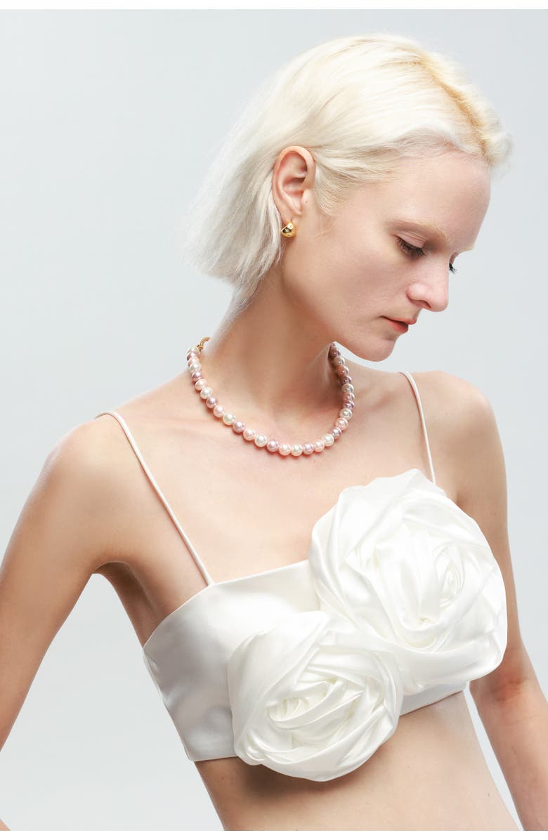 Classicharms Shell Pearl Necklace with Gem-Encrusted Carabiner Lock, Alternate, color, Pink