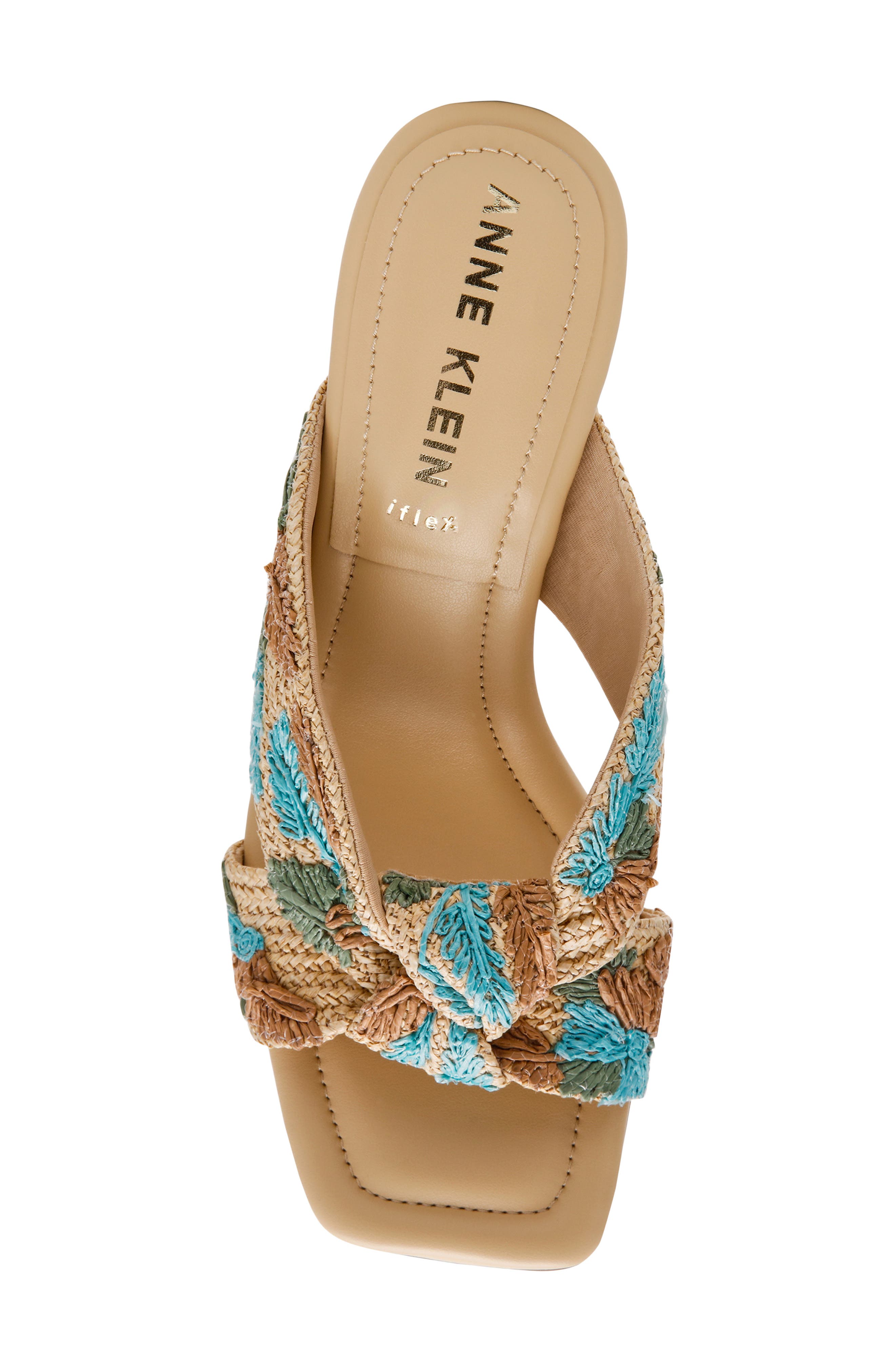 Anne Klein Jezebel Sandal, Alternate, color, Raffia Multicolor