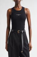 Givenchy Embroidered Logo Stretch Cotton Rib Tank