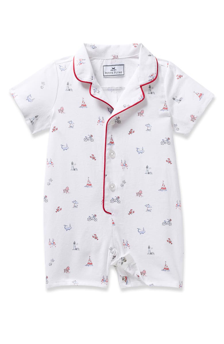 Petite Plume Summer Fitted One-Piece Pajamas, Main, color, 
