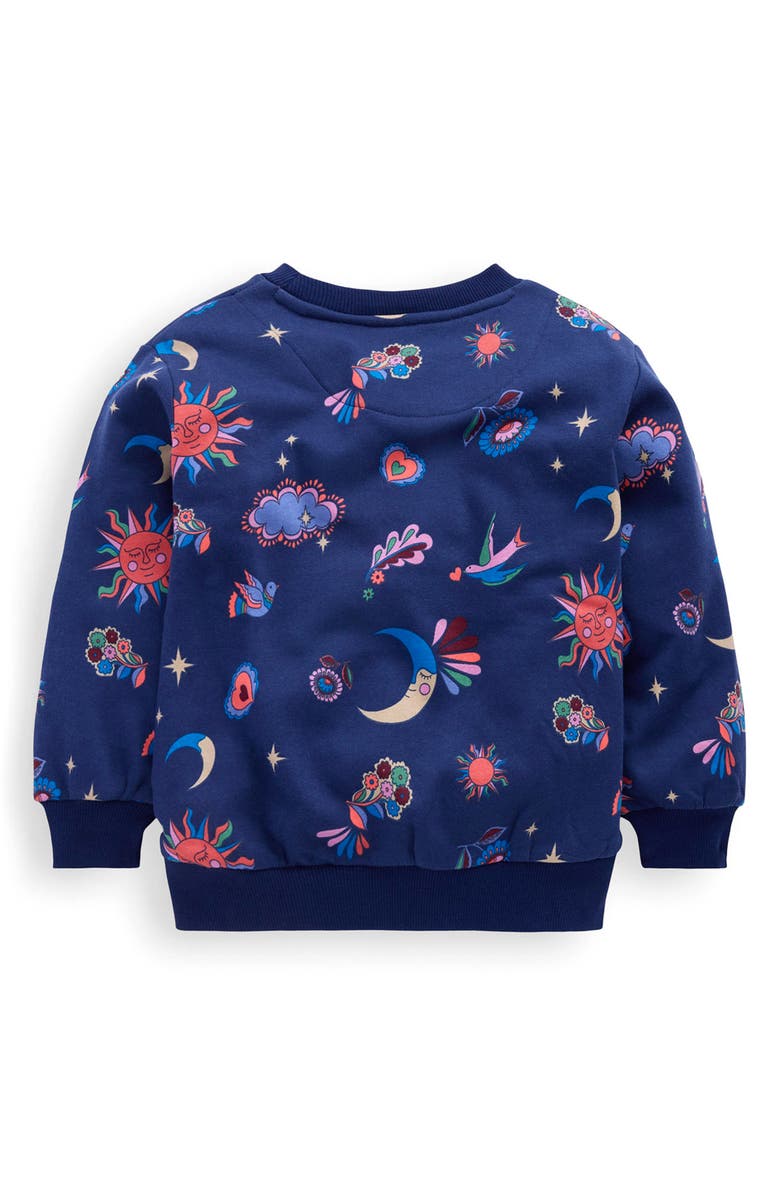 Mini Boden Kids' Relaxed Graphic Sweatshirt, Alternate, color, College Navy Celestial