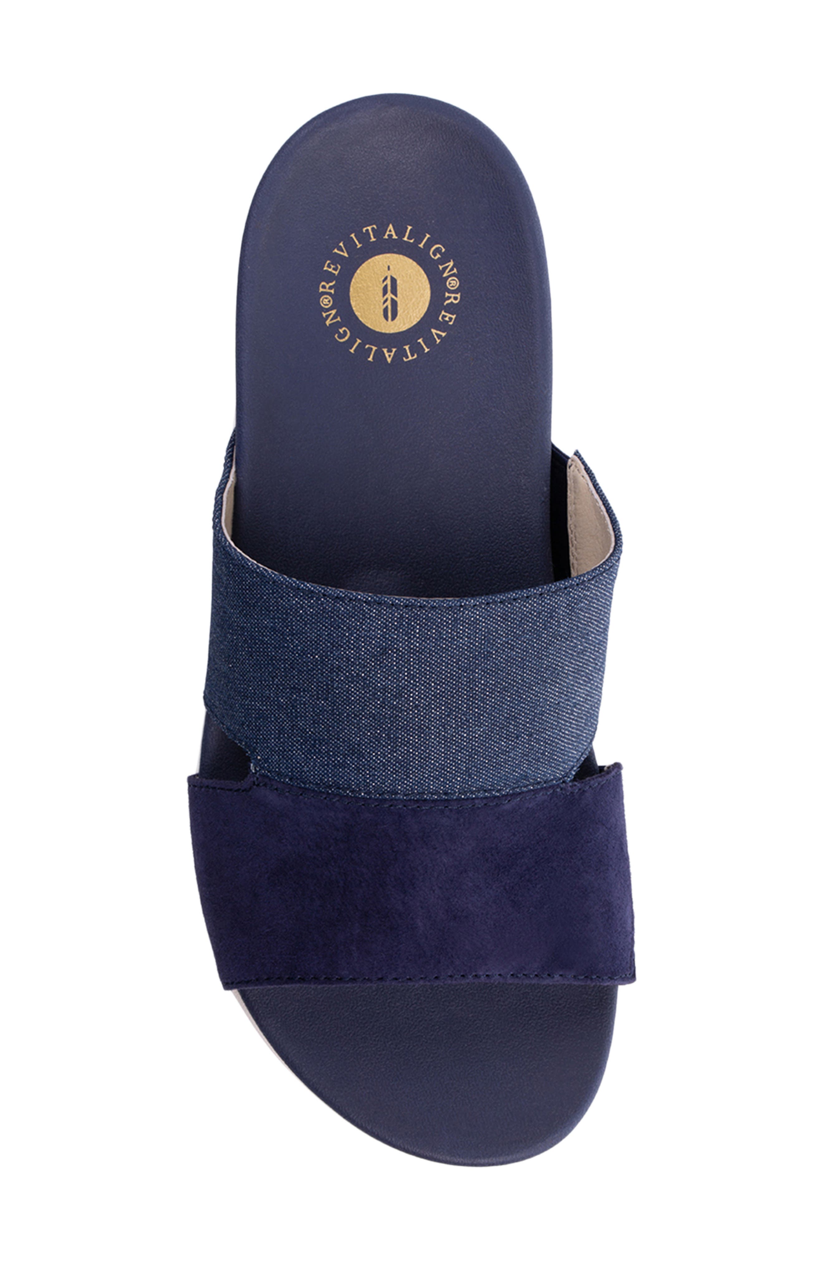 Dawn Shimmer Slide Sandal, Alternate, color, PEACOAT