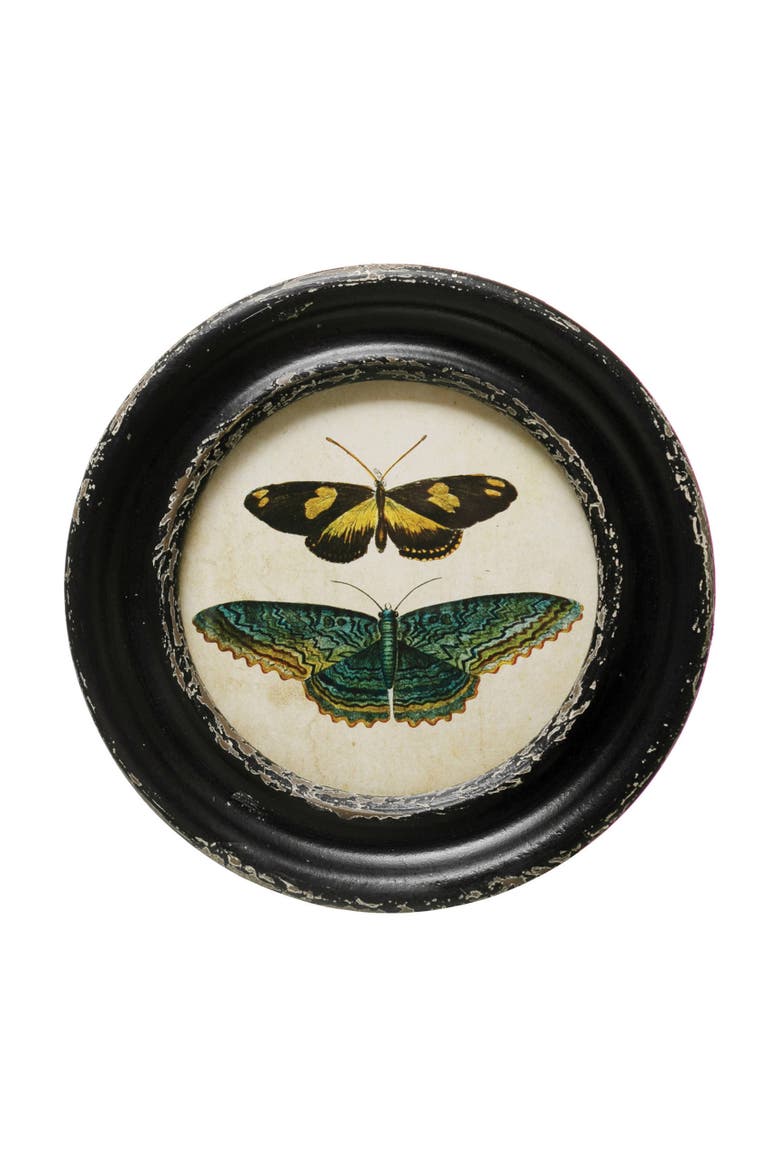Moth and Butterfly Framed Wall Decor, Alternate, color, Black