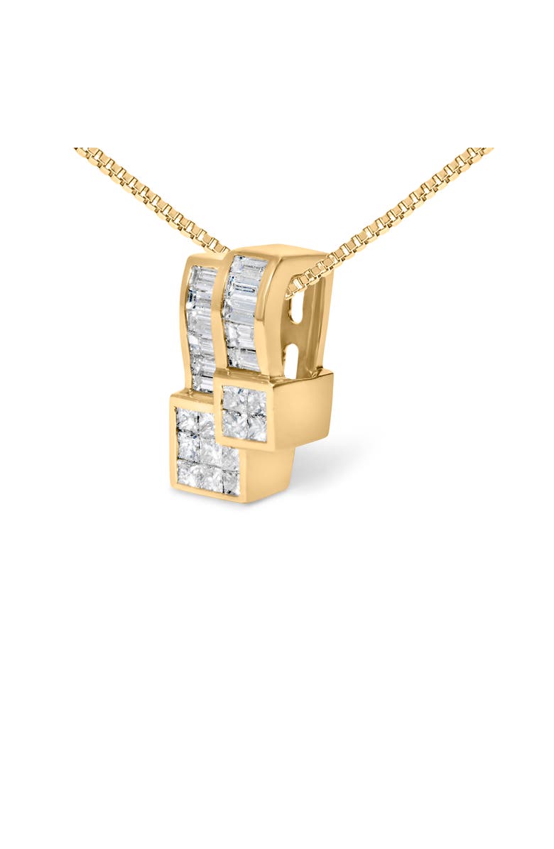 Haus of Brilliance 14K Yellow Gold 1 1/2 cttw Diamond Geometric Pendant Necklace, Alternate, color, Yellow