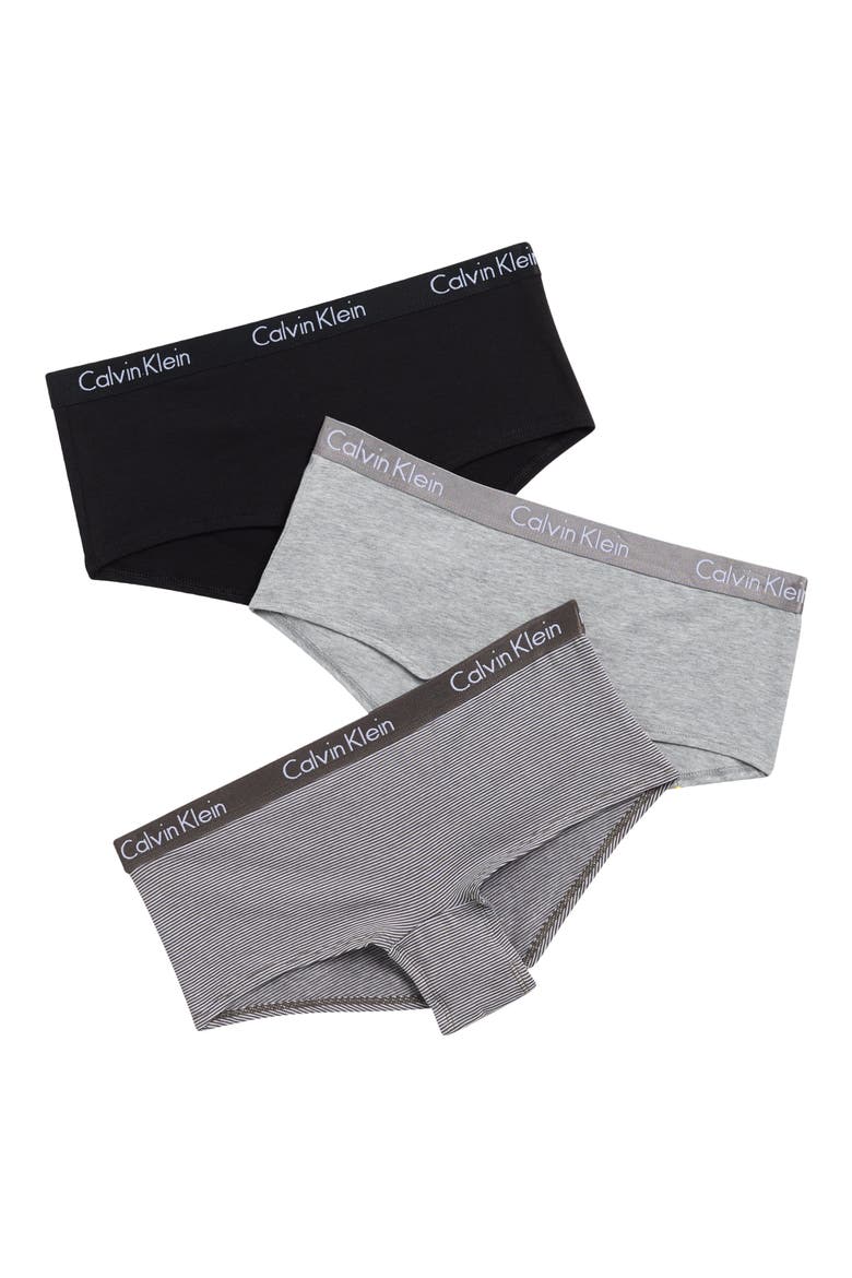 Motive Cotton Boyshorts - Pack of 3, Main, color, BLACK/ GREY HEATHER/ FEEDER ST