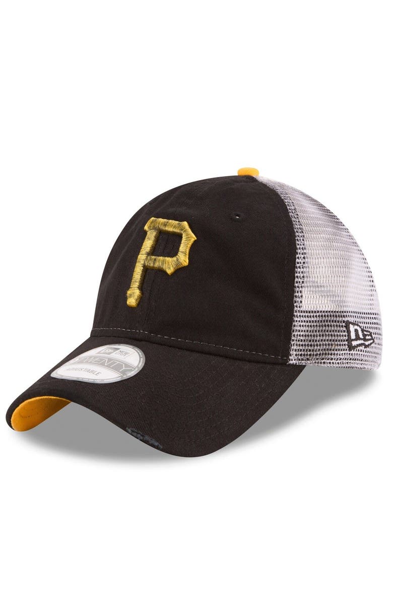New Era Men's New Era Black Pittsburgh Pirates Team Rustic 9TWENTY Trucker Adjustable Hat, Main, color, 
