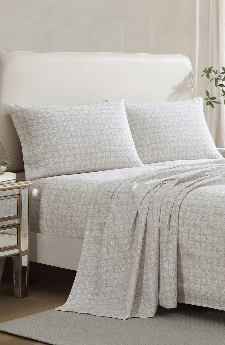 Tahari Washington Queen Sheet Set, Alternate, color, Pumice Stone