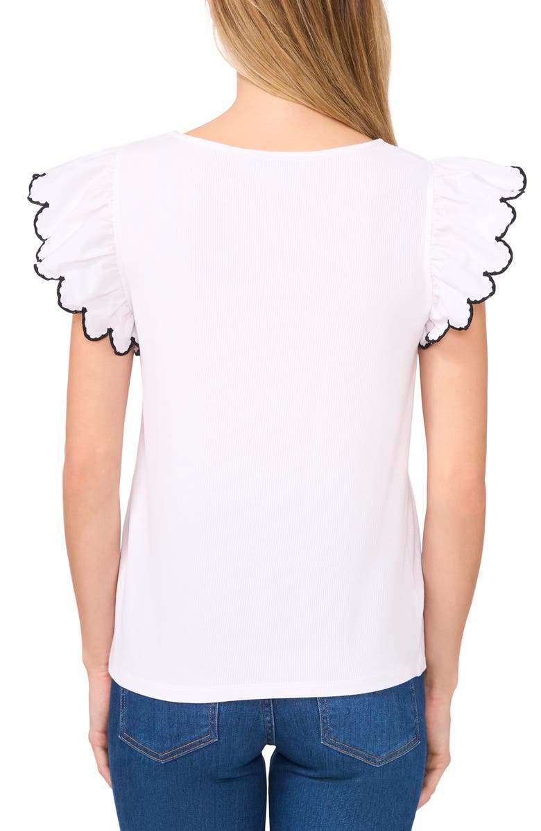 CeCe Embroidered Cap Sleeve T-Shirt, Alternate, color, 