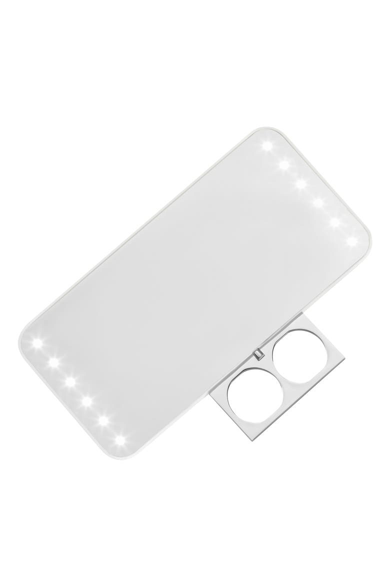Riki Cutie Portable Lighted Mirror, Alternate, color, WHITE
