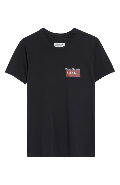 Maison Margiela Charcoal Brand-print Crewneck Cotton-jersey T-shirt In Black