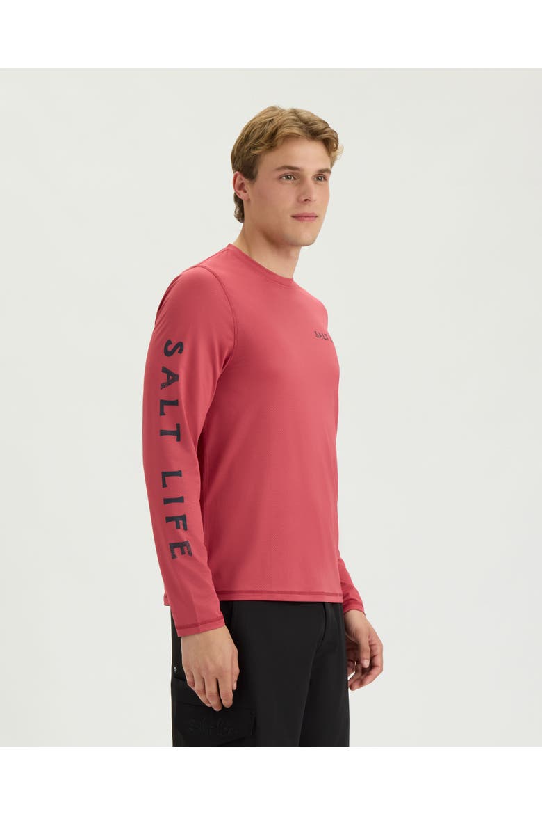 Offshore Legends Long Sleeve  Perforated Mesh Tee, Alternate, color, EARTH RED