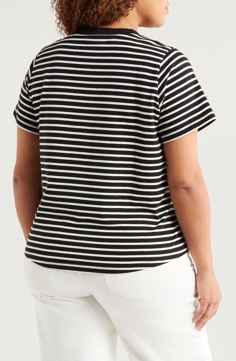Universal Standard Breton Stripe T-Shirt, Alternate, color, Black/ White Stripe
