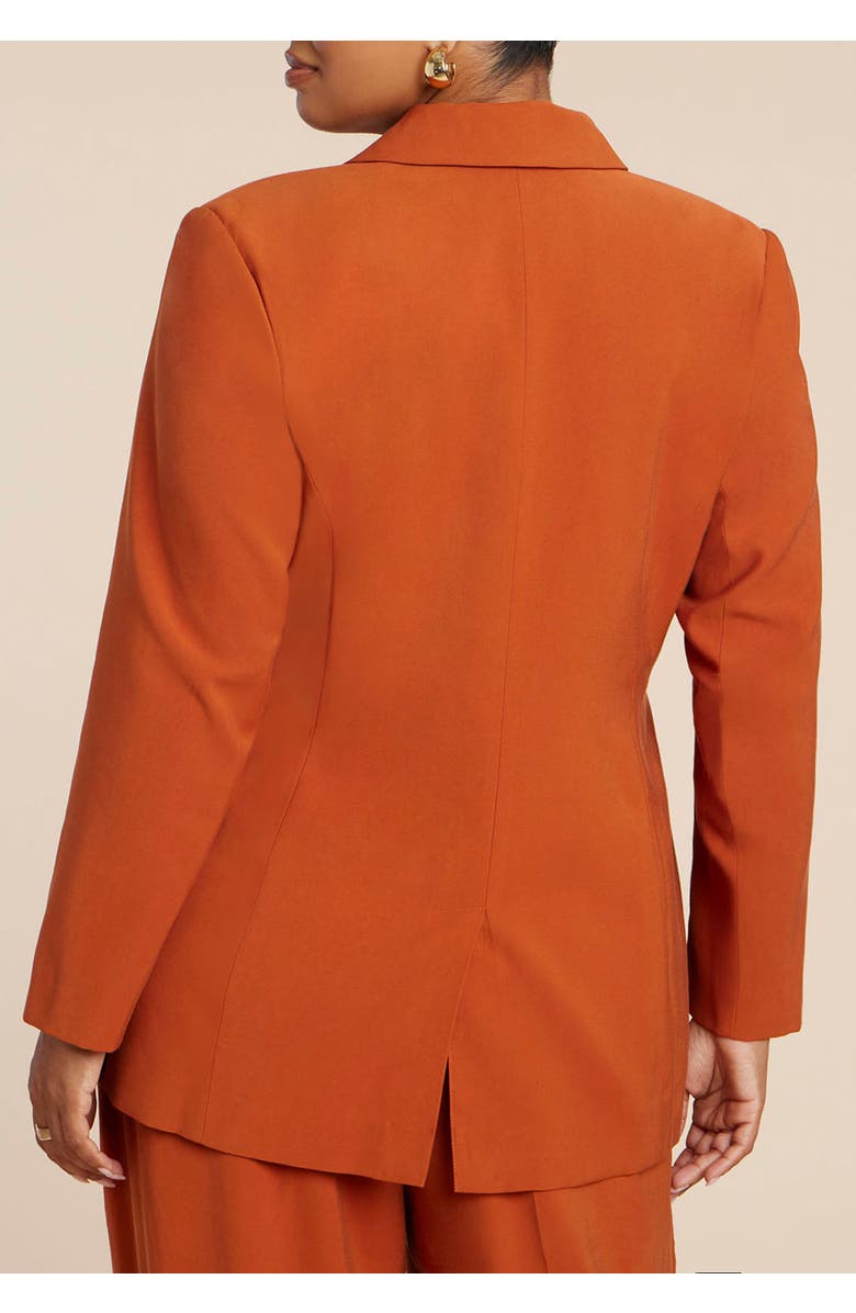 ELOQUII Tie Waist Soft Suiting Blazer, Alternate, color, Terracotta