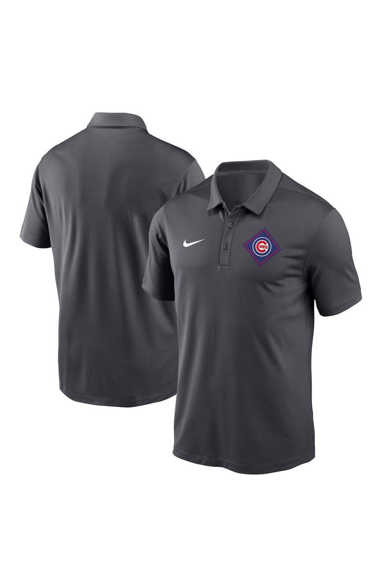 Nike Men's Nike Anthracite Chicago Cubs Diamond Icon Franchise Performance Polo, Main, color, Anthracite