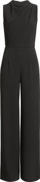 Black Halo Corrine Draped Bodice Wide Leg Jumpsuit