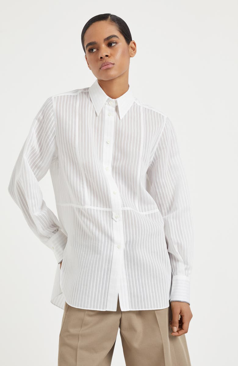 Brunello Cucinelli Organza shirt, Alternate, color, 