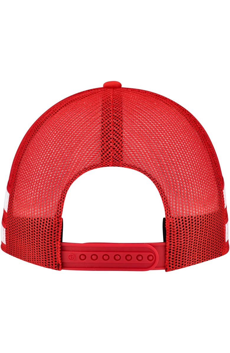 '47 Men's '47 Red Detroit Red Wings Sideband Stripes Trucker Snapback Hat, Alternate, color, Red