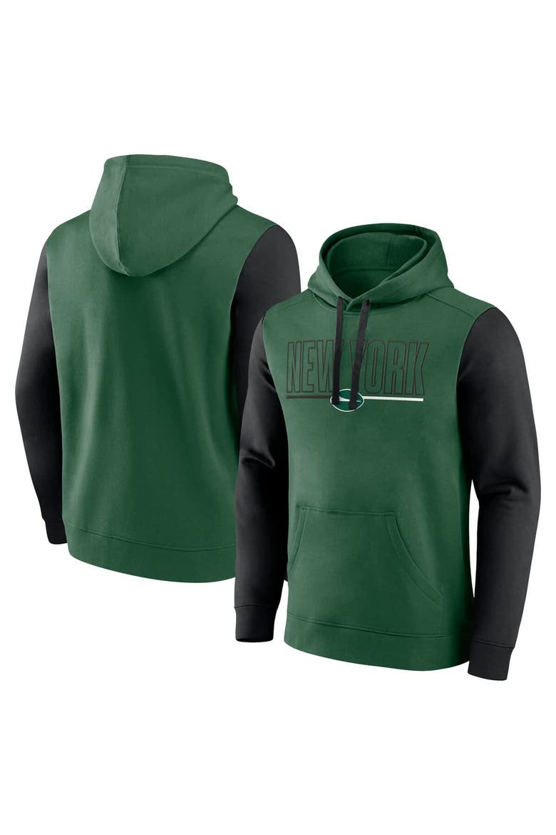 Men's Fanatics Green/Black New York Jets Outline Pullover Hoodie, Main, color, Green