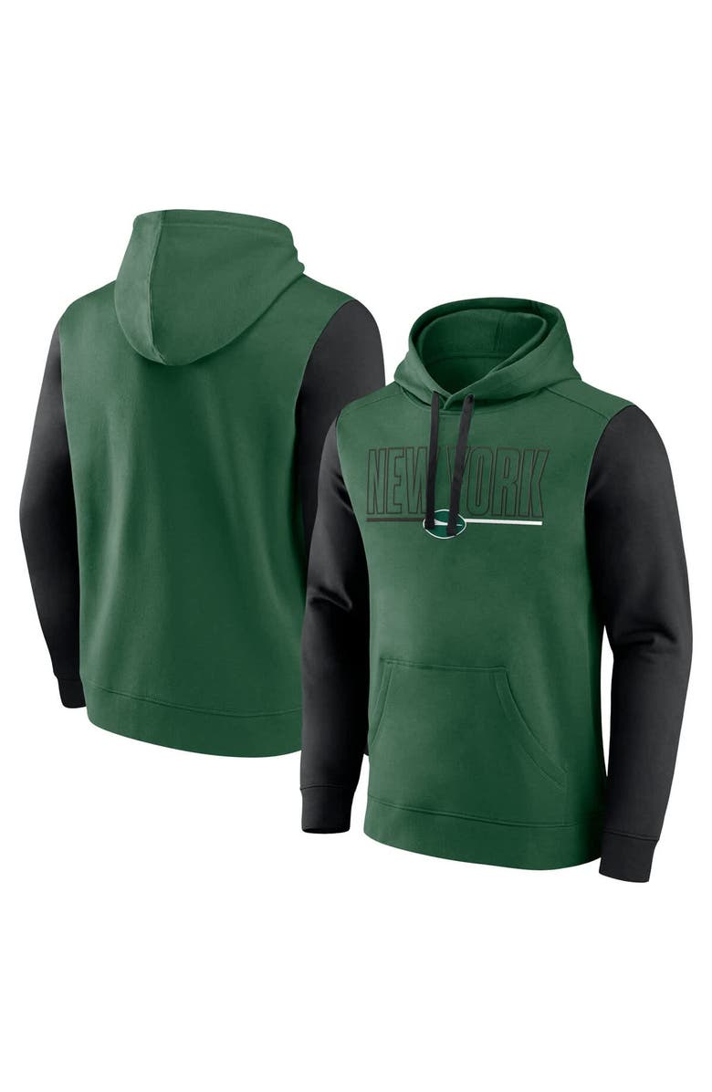 FANATICS Men's Fanatics Green/Black New York Jets Outline Pullover Hoodie, Main, color, Green