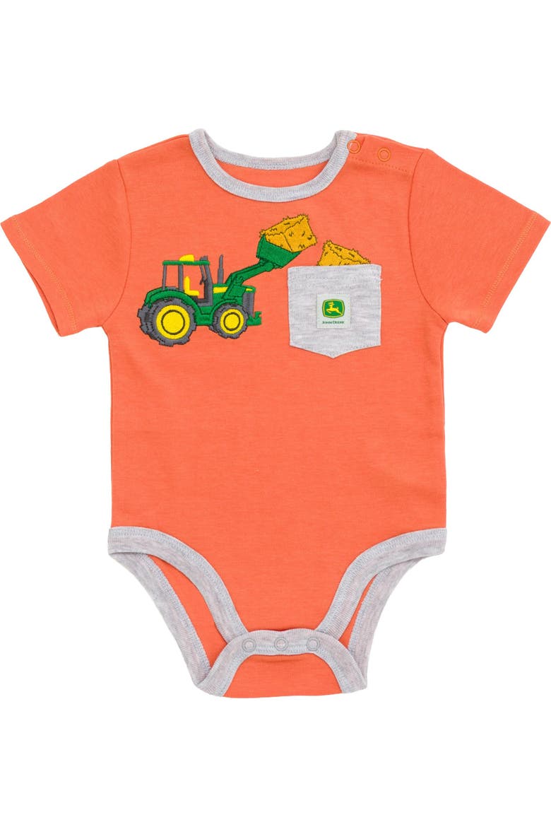 5-Pack Short Sleeve Bodysuits, Alternate, color, Green Orange Yellow