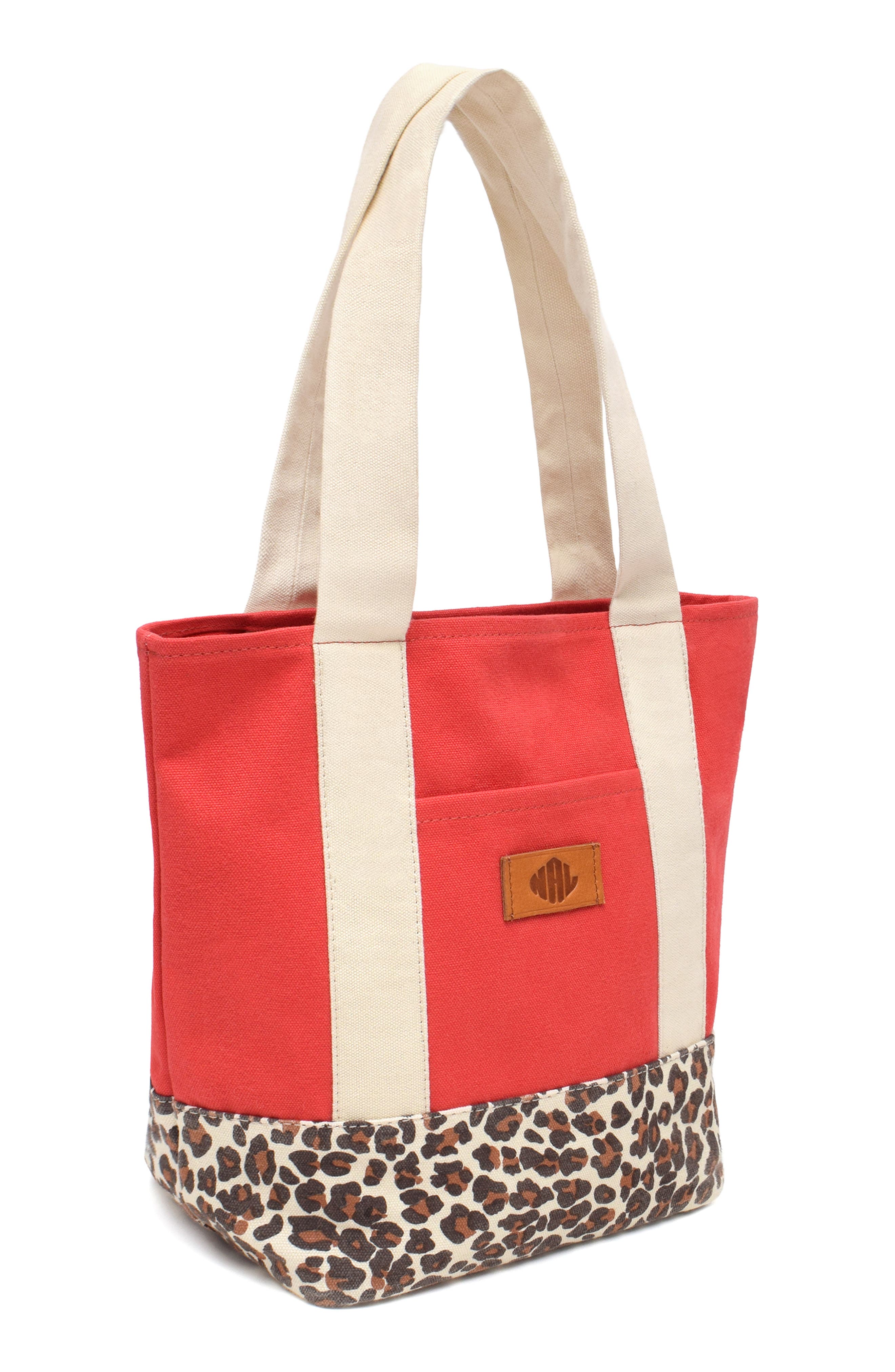 Kylee Medium Colorblock Canvas Tote, Alternate, color, CHILI/ NATURAL