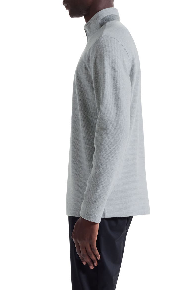 Houndstooth Patern Quarter Zip Top, Alternate, color, CEMENT