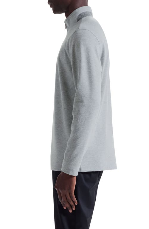 Bugatchi Houndstooth Patern Quarter Zip Top In Gray
