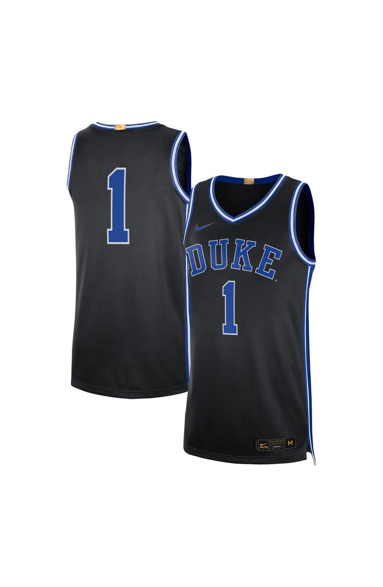 Nike Men's Nike #1 Black Duke Blue Devils Limited Authentic Jersey, Alternate, color,