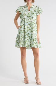 Melrose and Market Flutter Sleeve Tiered Minidress