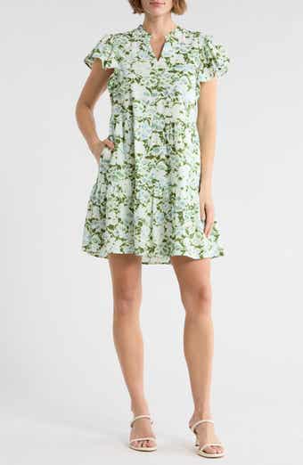 Melrose and Market Flutter Sleeve Tiered Minidress