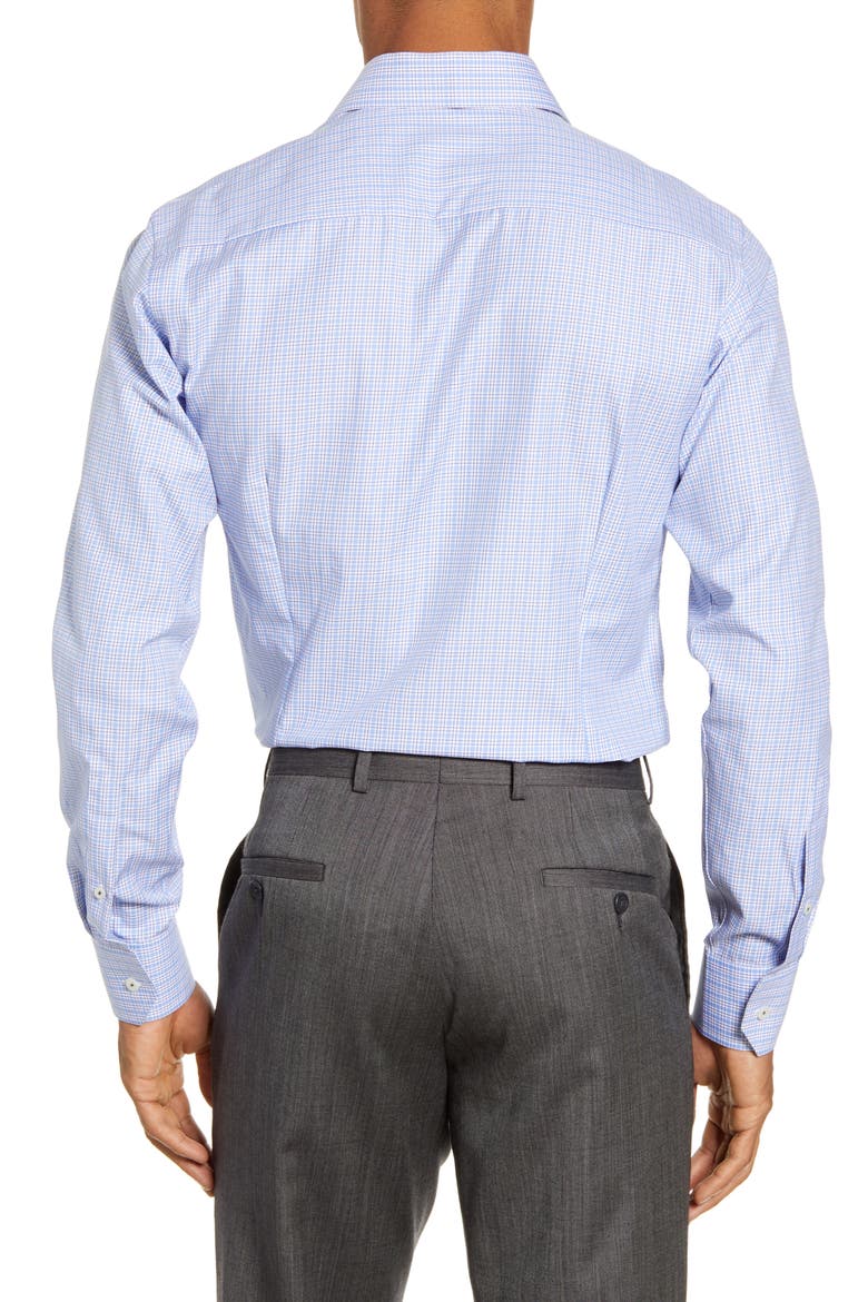 Slim Fit Plaid Dress Shirt, Alternate, color, BLUE