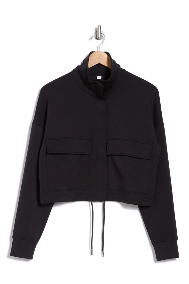 Whisper Knit Cargo Jacket, Alternate, color, BLACK