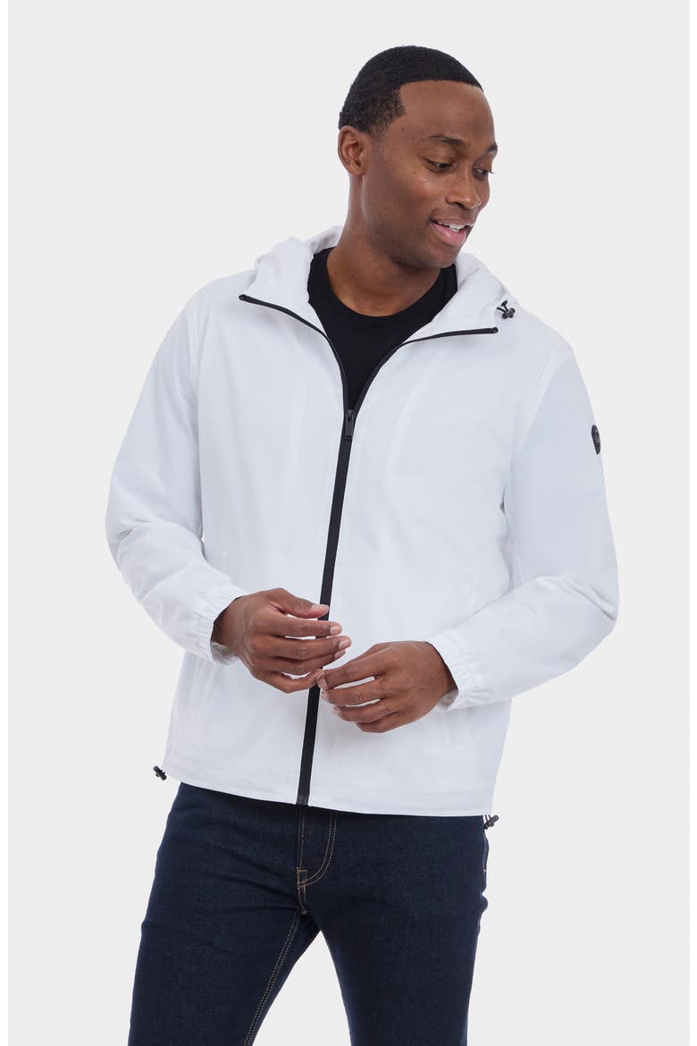 Chari Hooded Rain Jacket, Alternate, color, WHITE