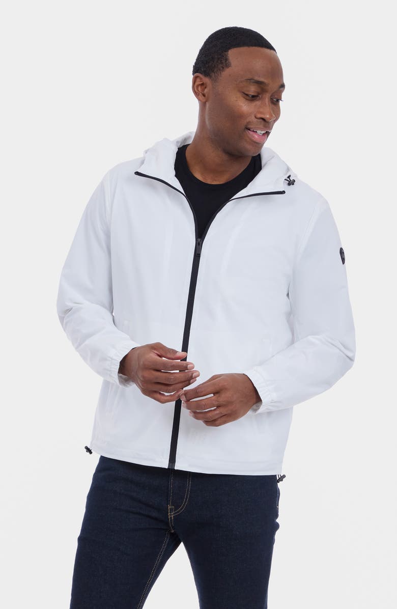 Michael Kors Chari Hooded Rain Jacket, Alternate, color, White