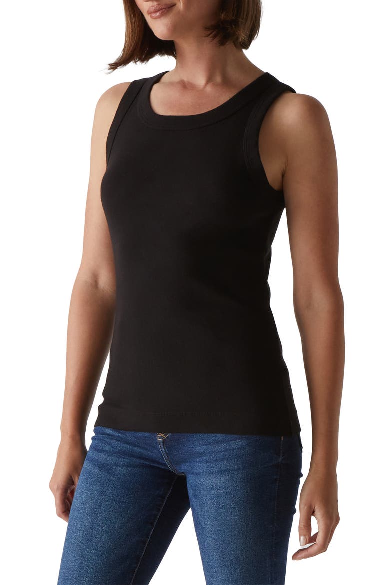 Paloma Cotton Tank Top, Alternate, color, BLACK