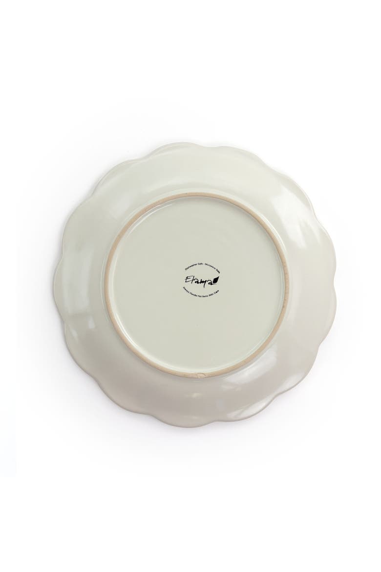Contessa 16 Piece Embossed Scalloped Stoneware Dinnerware Set, Alternate, color, White