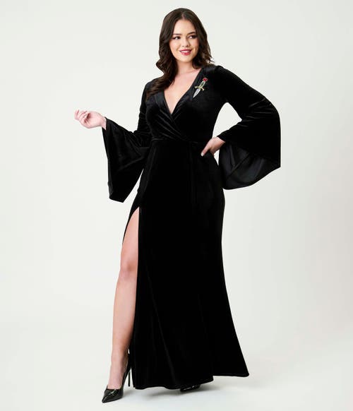 Unique Vintage Maxi Dress In Black