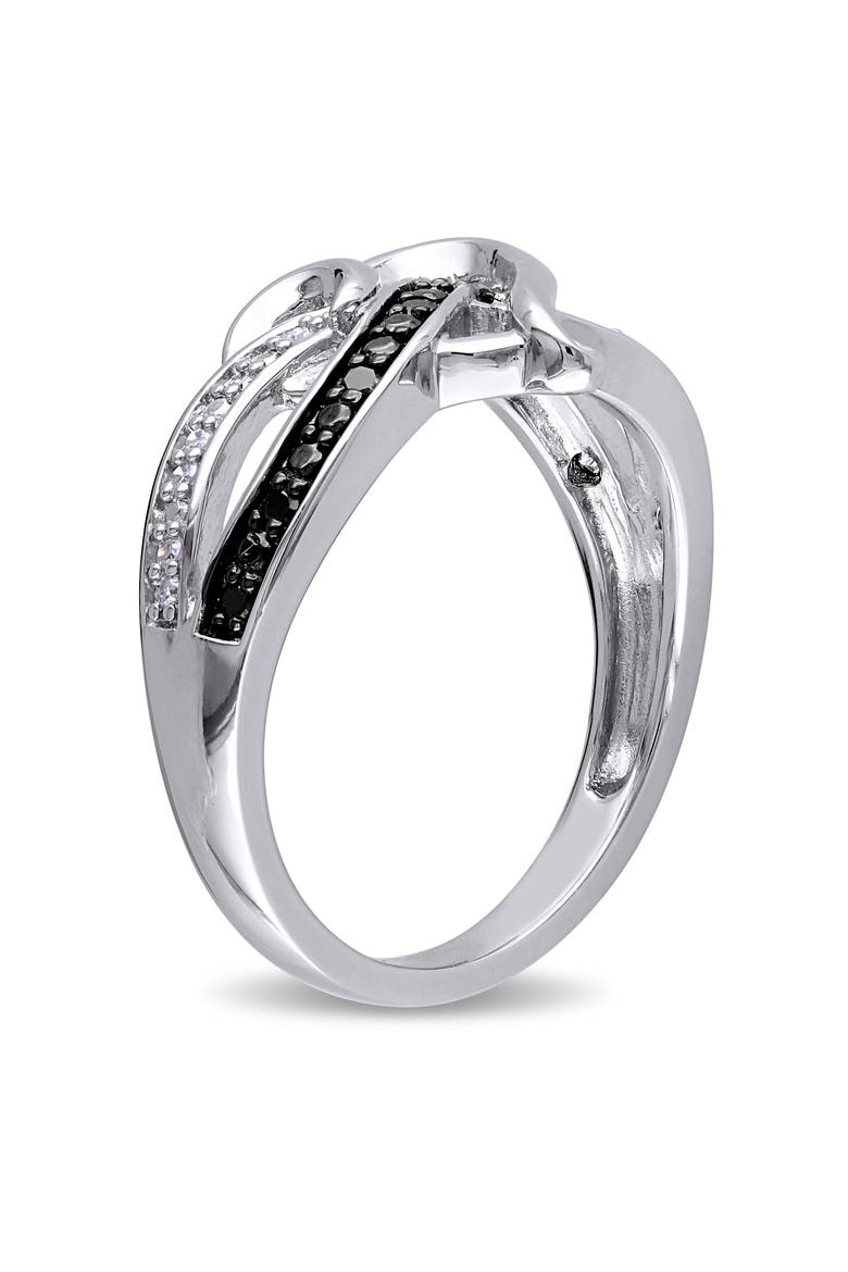 Black & White Diamond Heart Ring, Alternate, color, Sterling Silver