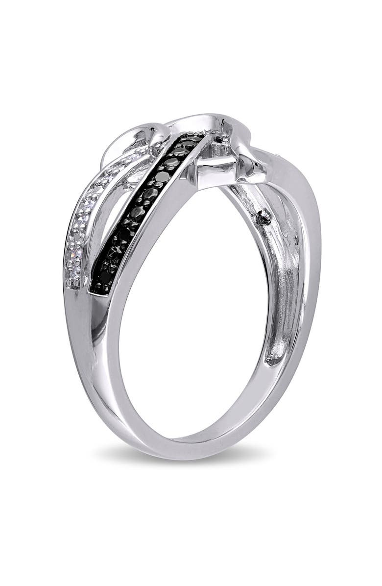 Julianna B. Black & White Diamond Heart Ring, Alternate, color, Sterling Silver