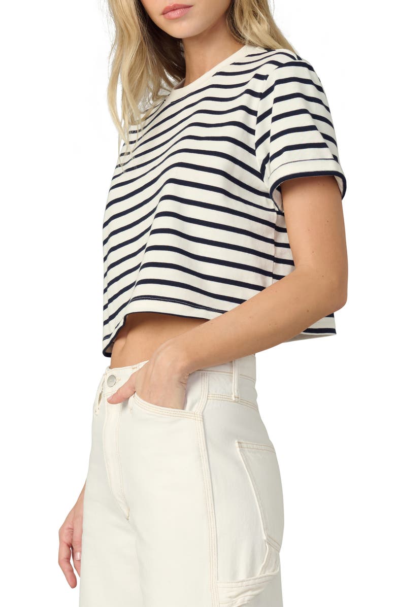 Joe's The Boxy Crop T-Shirt, Alternate, color, Milk/ Navy Stripe