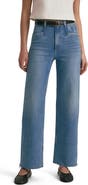 Favorite Daughter The Jordie Raw Hem Super High Waist Wide Leg Jeans