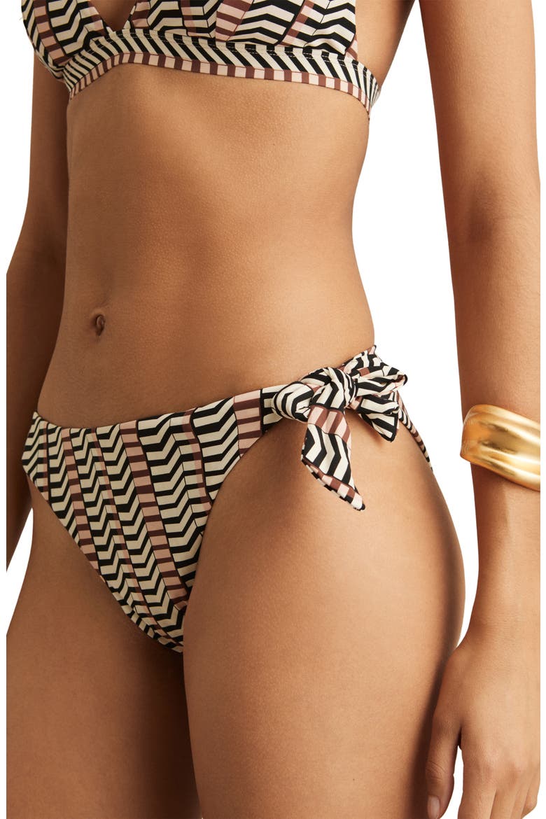 Charlie Side Tie Bikini Bottoms, Alternate, color, BLACK/ BROWN