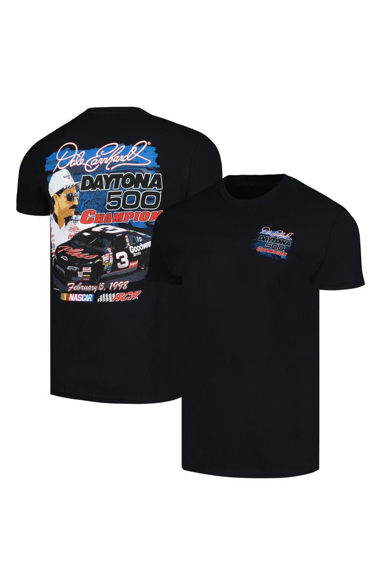 CHECKERED FLAG Men's Checkered Flag Sports Black Dale Earnhardt 1998 Daytona 500 Champion Anniversary T-Shirt, Main, color, Black