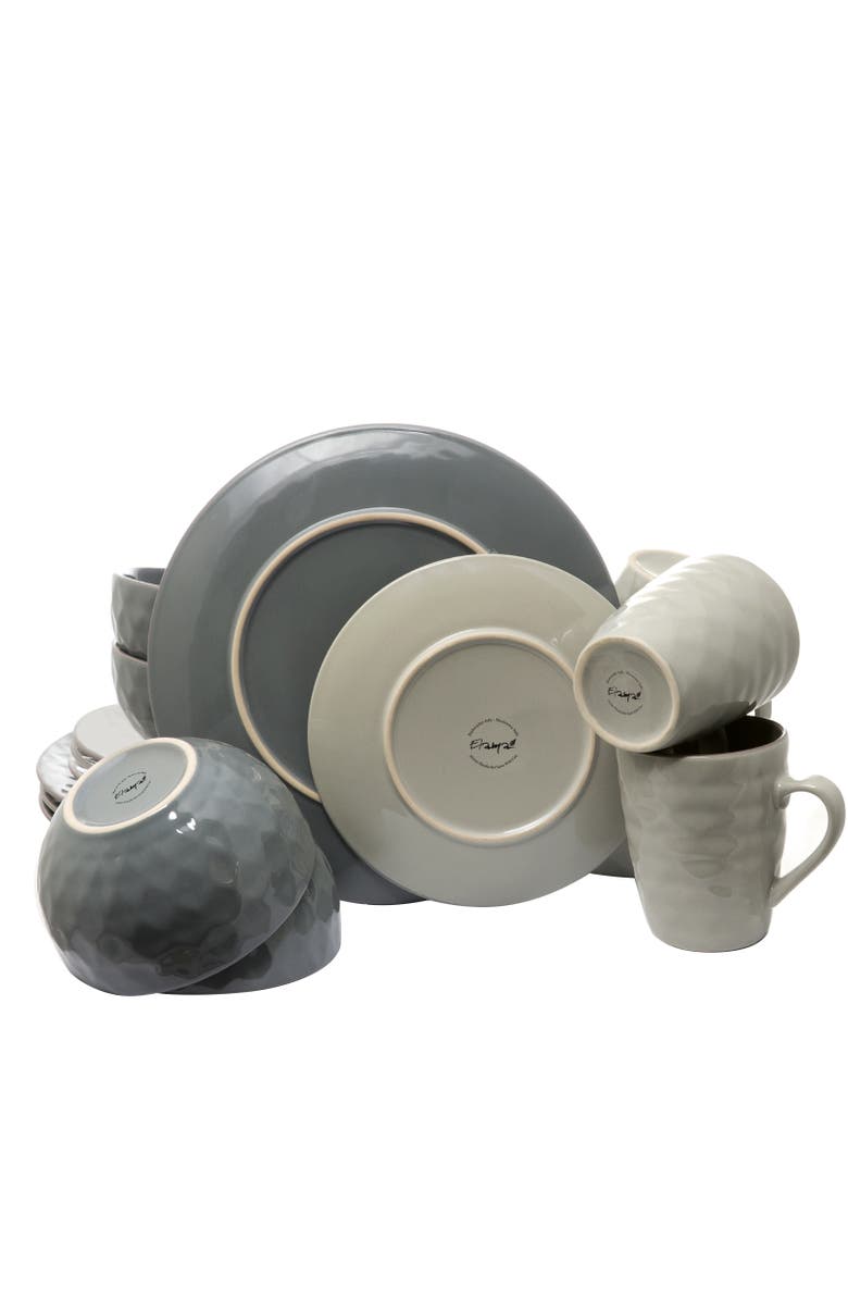 Elama Tahitian Pearl 16 Piece Stoneware Dinnerware Set, Alternate, color, White