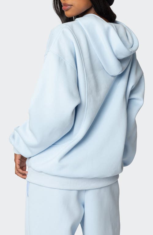 Edikted La Love Oversize Hoodie In Light-blue
